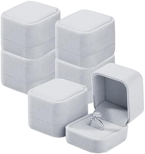 קופסאות מתנה לתכשיטים שרשרת עגיל קופסא טבעת קופסא מתנה, 6 מארז קופסא תכשיטי קטיפה סט קופסא מתנה, קופסא