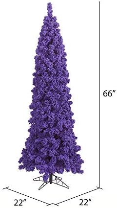 Vickerman 5.5 'עץ חג מולד מלאכותי של אשוח סגול, לא מואר - עץ סגול מכוסה שלג מכוסה - עיצוב בית מקורה