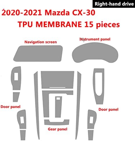 GZGZ CAR בקרת פנים מסך ניווט מסך TPU, עבור Mazda CX30 2021