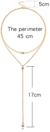 חנה בוהו ריינסטון שכבות שרשראות זהב ארוך בצורת תליון שרשרת שרשרת תכשיטים לנשים ולבנות