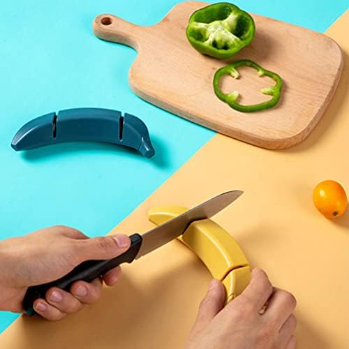 רב כלים 2 יחידות סכין מחדד בננה בצורת ידני סכין חידוד כלי מטבח קאטר להבי ליטוש מחדד למטבח ישר סכיני