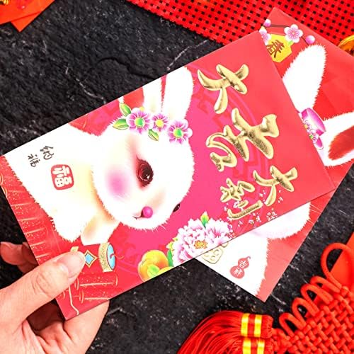 ארנב שנה אדום מעטפות: 54 יחידות 2023 סיני חדש שנה אדום מנות שנה של ארנב מסורתי מזל כסף מעטפת הונג באו