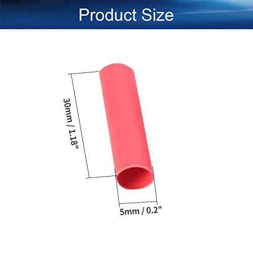 300 יחידות 30x5 ממ PE חום מכווץ צינורות, בטומשין 2: 1 גלישת חוט EVA אדומה, ערכת חוט כבלים חשמליים, הגנה