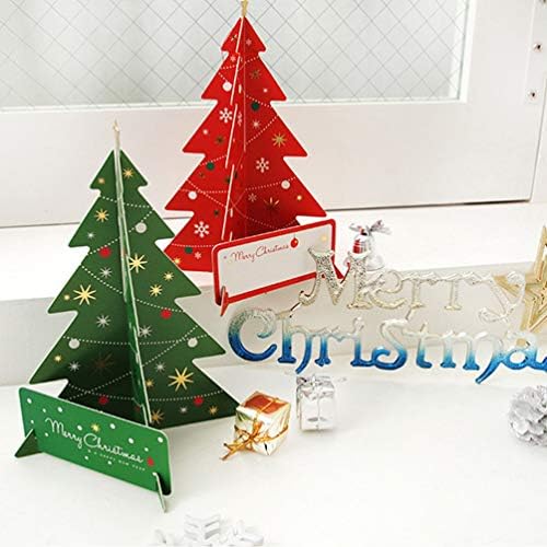 STOBOK 2 PCS קטן 3D עץ חג המולד קישוטים לנייר קישוטי נייר מיני מלאכה לחג המולד לקישוט חג המולד לחג המולד