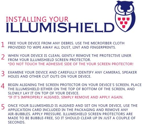 מגן מסך Illumishield התואם ל- Samsung Galaxy Tab 3 ילדים ברורים HD Shield אנטי-בועות וסרט חיית מחמד