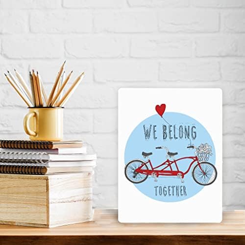 אנו שייכים יחד הדפסי צילום מתכת אופניים - תמונת תפאורה גרפית ייחודית - תמונת עיצוב אהבה