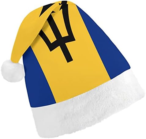 ברבדוס דגל חג המולד כובע רך קטיפה סנטה כובע מצחיק כפה עבור חג המולד לשנה חדשה חגיגי מפלגה