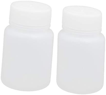 X-DREE 2PCS 30 מל HDPE גליל פלסטיק פה רחב בקבוק דגימה לבן (2 יחידות 30 מל HDPE cilindro plástico botella
