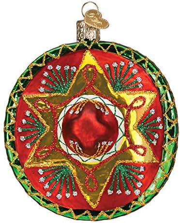 קישוטי חג המולד של העולם הישן קישוטי סומבררו זכוכית מפוצצת לעץ חג המולד