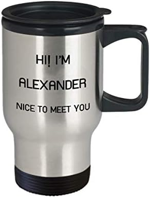 אני ספל נסיעות אלכסנדר שם ייחודי מתנת כוס מתנה לגברים נשים 14oz נירוסטה