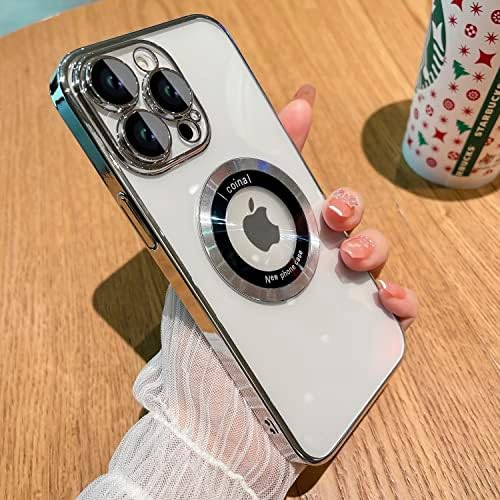 Loobival לאייפון 13 Pro Max Magnetic Case, תואם ל- Magsafe, מגן מצלמת עדשת זכוכית, צפה בלוגו מקרי טלפון