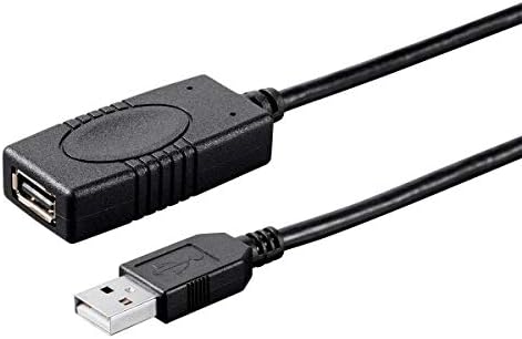 Monoprice 116196 Slim Run USB-A ל- USB-A נקבה 2.0 כבל הרחבה-פעיל, CMP מליאה מדורג, שחור, 49ft