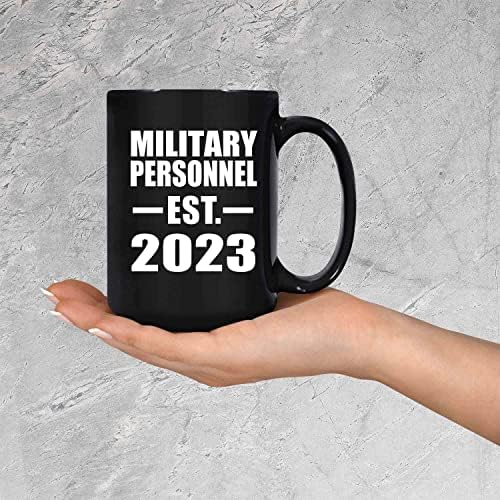אנשי צבא מעוצבים הוקמו אסט. 2023, 15 עוז שחור קפה ספל קרמיקה תה-כוס כלי שתייה עם ידית, מתנות ליום הולדת