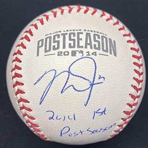 Mike Trout 1st Postese חתום לשנת 2014 Logo Baseball Baseball MLB Holo - כדורי חתימה