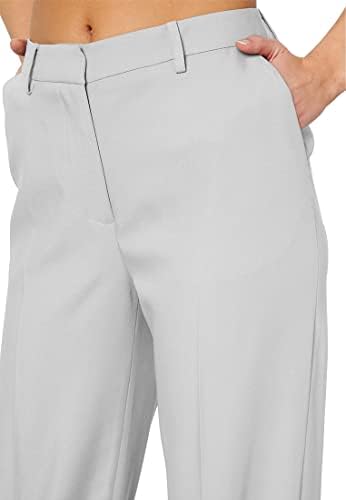 מכנסי חליפה מוצקים של אביפין מכנסיים מזדמנים מכנסי שמלת רגל ישר עם כיסים מכנסיים עובדים