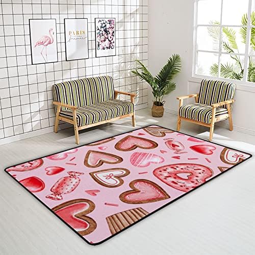 שטיח שטיח רך של צינגזה שטיחים באזור גדול, לב ג'ינג'ר רומנטי נוח שטיח מקורה, מחצלת משחק לתינוקות לסלון