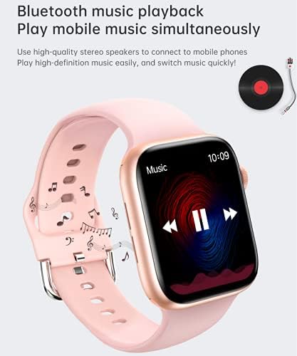 שעון חכם HCHLQL עבור אנדרואיד iOS תואם לאייפון סמסונג, 1.75 '' מסך מגע גשש כושר Bluetooth Smartwatch