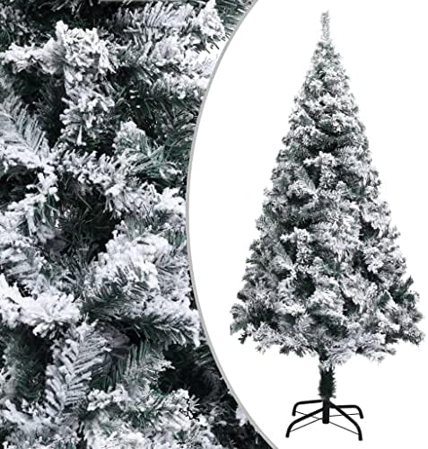 vidaxl עץ חג המולד מלאכותי עם שלג נוהר ירוק 59.1 PVC