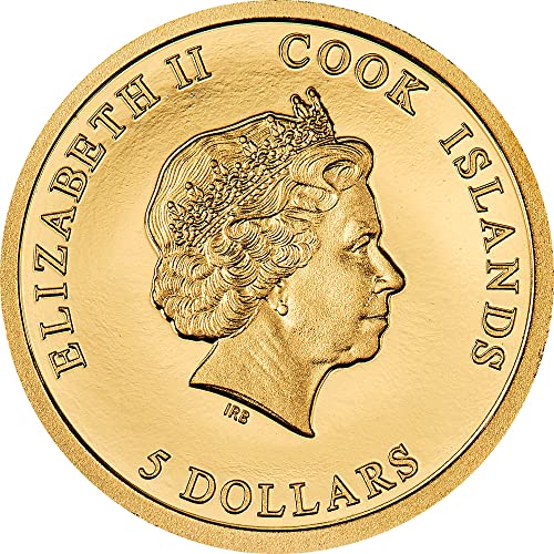2023 דה מונט סנט מישל פאוורקוין מטבע זהב 5 $ איי קוק 2023 0.5 גר 'הוכחה