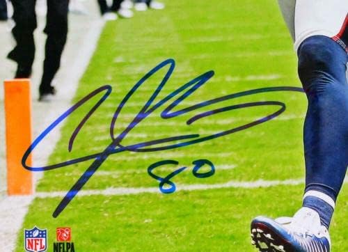 אנדרה ג'ונסון חתם על יוסטון טקסנס 8x10 jsy jsy photo -jsa w Auth *כחול - תמונות NFL עם חתימה