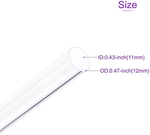 Dmiotech 3pack מזהה 11 ממ OD 12 מ ', 0.5 מ' אורך PVC צינור פלסטיק ברור