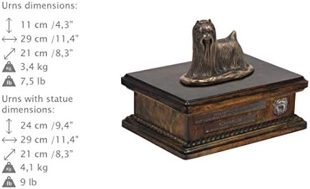 יורקשייר טרייר 3, כד עבור כלב אפר זיכרון עם פסל, לחיות מחמד של שם וציטוט-ארטדוג אישית