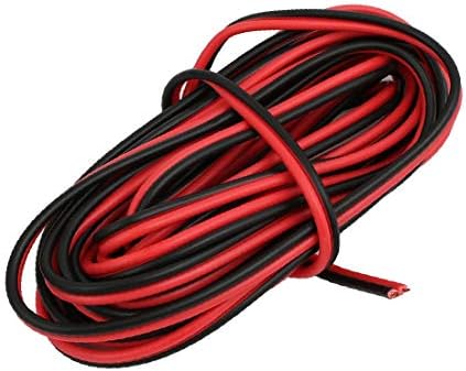 X-DREE 0.5 ממ 2 מקורה PVC מקורה PVC מבודד כבל חוט חשמלי שחור אדום 4 מטר (0.5 ממ 2 כבל de כבל Eléctrico