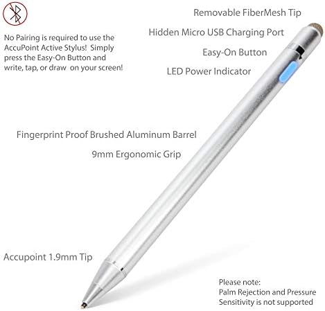 עט חרט בוקס גלוס תואם ל- ASUS Chromebook Flip C434 - חרט פעיל Actipoint, חרט אלקטרוני עם קצה עדין במיוחד