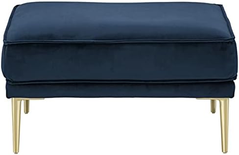 חתימת עיצוב על ידי אשלי מקלירי מודרני קטיפה גלאם עות ' מאני עם זהב מתכת רגליים, חיל הים כחול