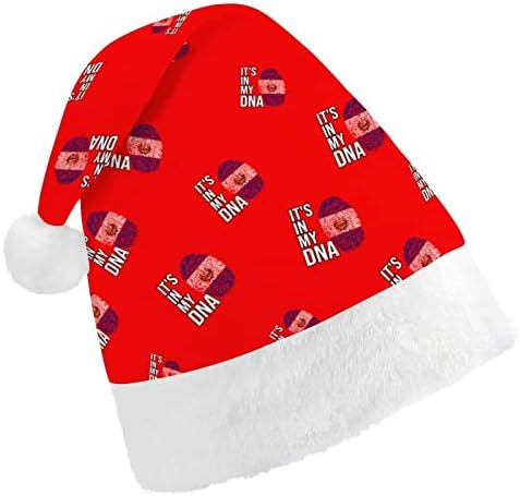 זה שלי דנ א אל סלבדור דגל מצחיק חג המולד כובע סנטה קלאוס כובעי קצר קטיפה עם לבן חפתים עבור חג המולד