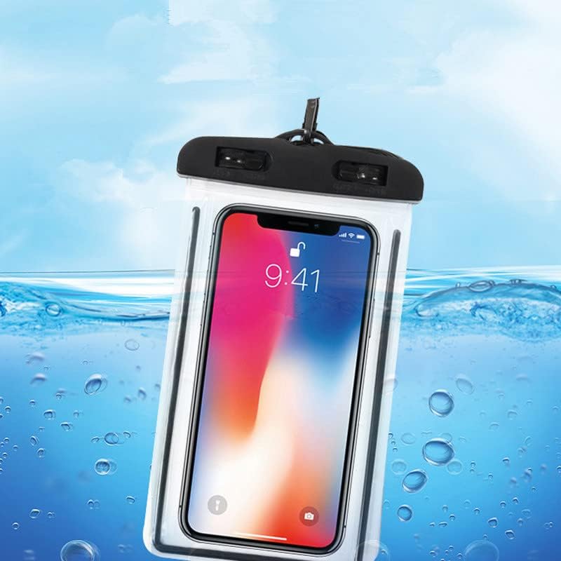 תיק עמיד למים לטלפון נייד שקוף, תואם לסדרת אפל וטלפונים ניידים אחרים, עד 6.7 אינץ', שחור 2 מארז.