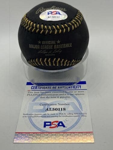 פיט רוז חתום על חתימה רשמית MLB שחור וזהב תחרה בייסבול PSA DNA *18 - כדורי חתימה
