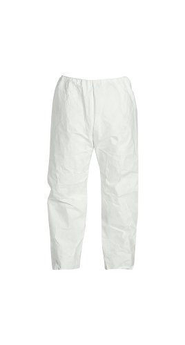 דופונט Tyvek 400 מכנסי מגן חד פעמיים עם מותניים אלסטיים, לבן, 3x-גדול, 50 חבילה