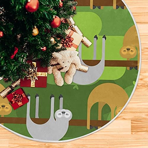 Baxiej Cartoon Cartoon Sloth גדול חצאיות עץ חג מולד מחצלת חורף חג המולד לחג עץ עץ עץ חצאית 47.2 אינץ