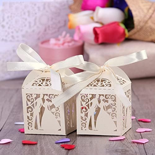 זוג עיצוב לאז לחתוך חתונה ממתקי סוכריות מתנה לטובת קופסות עם סרט שולחן קישוטים
