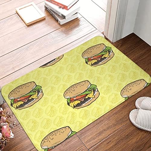 SDFGH המבורגר פוליאסטר שטיח שטיח שטיח שטיח כרית כף הרגל אנטי-החלקה למים הוכחת שמן כניסה לחדר שינה מטבח