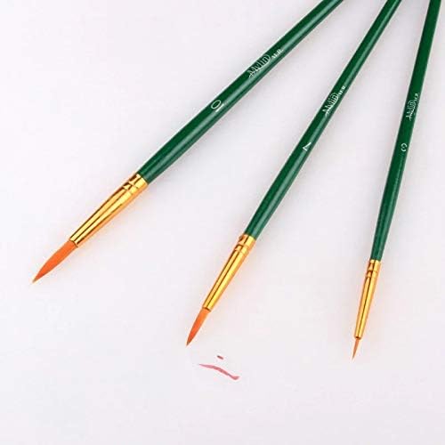 Slatiom 3pcs מברשות צבע מברשות קו עט עט עץ ניילון מברשות שיער