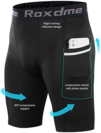 ROXDME 5 או 1 מכנסי דחיסת חבילה גברים ספנדקס ספורט מכנסיים קצרים אימון אתלטי ריצה טייץ 'תחתונים תחתונים