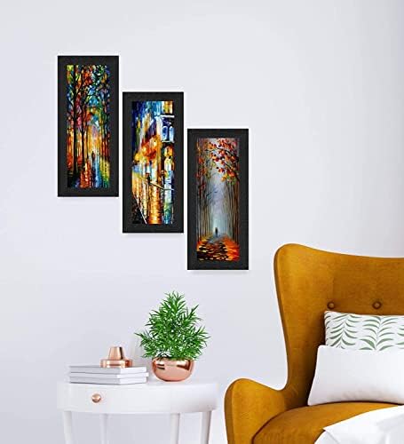סט BBRATS של 3 זוגות זוג צבעי מים מודרני אמנות ביתית דקורטיבית פריט מתנה ממוסגרת ציור קיר 17 אינץ 'x