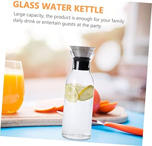 חריץ 1 pc קץ זכוכית זכוכית קומקום עם מיכלי מים מכסה זכוכית זכוכית זכוכית זכוכית מים חלב נירוסטה חלב