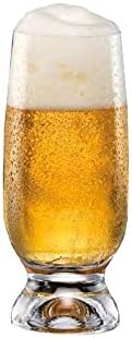 Crystalex 350106-01A, 11.8 גרם כוס משקאות ג'ינה, כוסות כדורגל בירה, סט קריסטל משקאות כבד בכבדות, סט