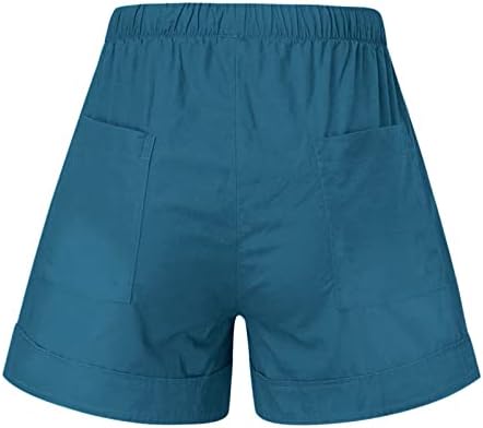 נשים שורשיות פלוס מכנסיים קצרים בגודל קז'ואלים רגילים מותניים רגילים משיכת כיסים קיץ חוף קלים מכנסי