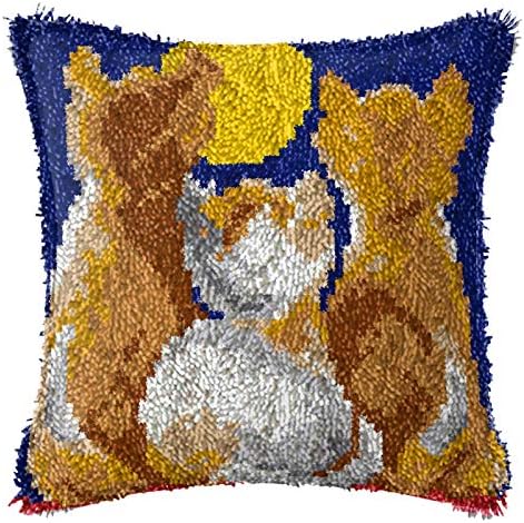 ערכות וו תפס חתול לילדים מבוגרים, ערכות וו תפס שטיח שטיח להכנת כרית מחט סרוגה למתנת קישוט ביתית, 43