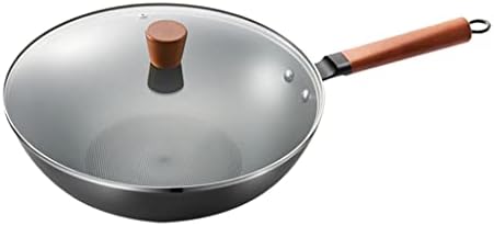 כלי בישול מעודן ברזל ווק ללא ציפוי חלודה הוכחת סיר טפלון מחבת אינדוקציה כיריים גז תנור