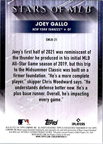2022 TOPPS כוכבי MLB SMLB-21 ג'ואי גאלו NM-MT Yankees
