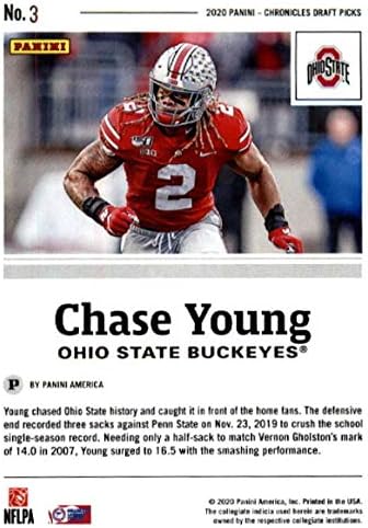 2020 Panini Chronicles Draft בוחרים בחירות דראפט 3 Chase Young Young RC טירון אוהיו State Buckeyes