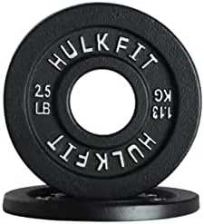 Hulkfit 2 צלחות משקל פלדה אולימפיות מוגדרות למשקולות - שחור