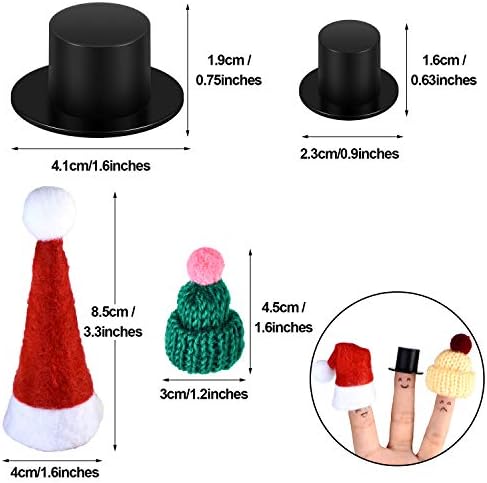 WILLBOND 120 חלקים מיני כובע סרוג לחג המולד מיני כובע סנטה חג המולד כובע חג המולד של חג המולד כובע בובת