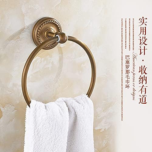 TWDDYC מגבת עתיקות מדף אמבטיה חומרה תליון מחזיק נייר מגולף מחזיק מברשת שירותים לאביזרי אמבטיה סט סט