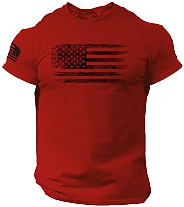 חולצות טריקו פטריוטיות של HDDK לגברים, 4 ביולי דגל אמריקה דגל רזה כושר טי חולצת טי קרוואק רטרו שרוול